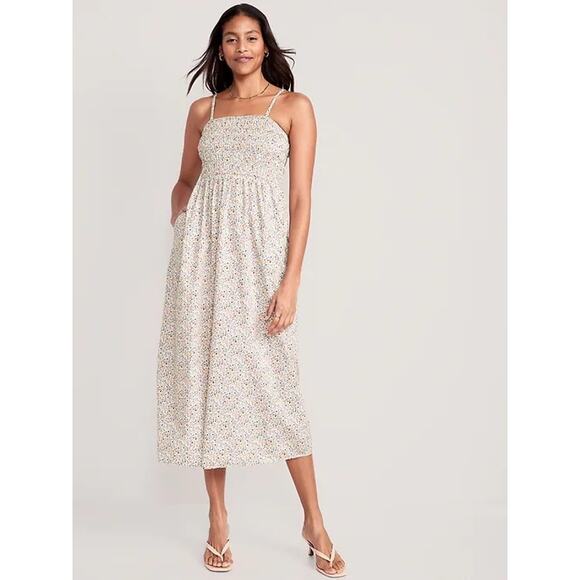 Old Navy Floral Midi Dress - Pink and White - Picture 12 of 12